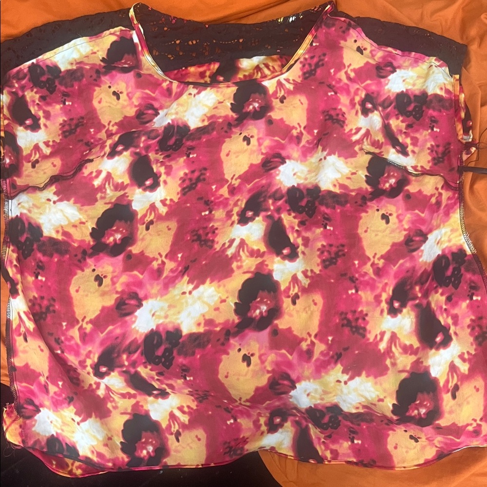 Alfani Multicolor Abstract Blouse